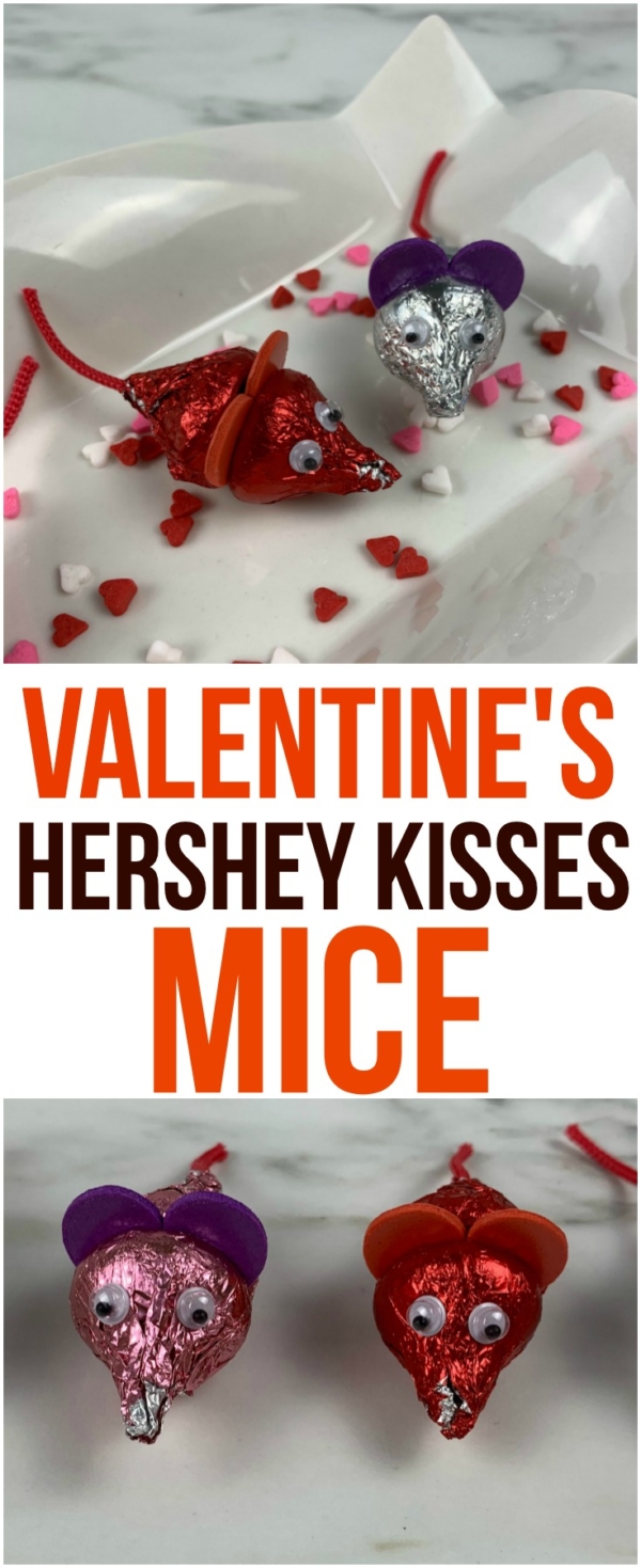 How to Make Valentine's Hershey Kisses Mice - Quit Spooling Around