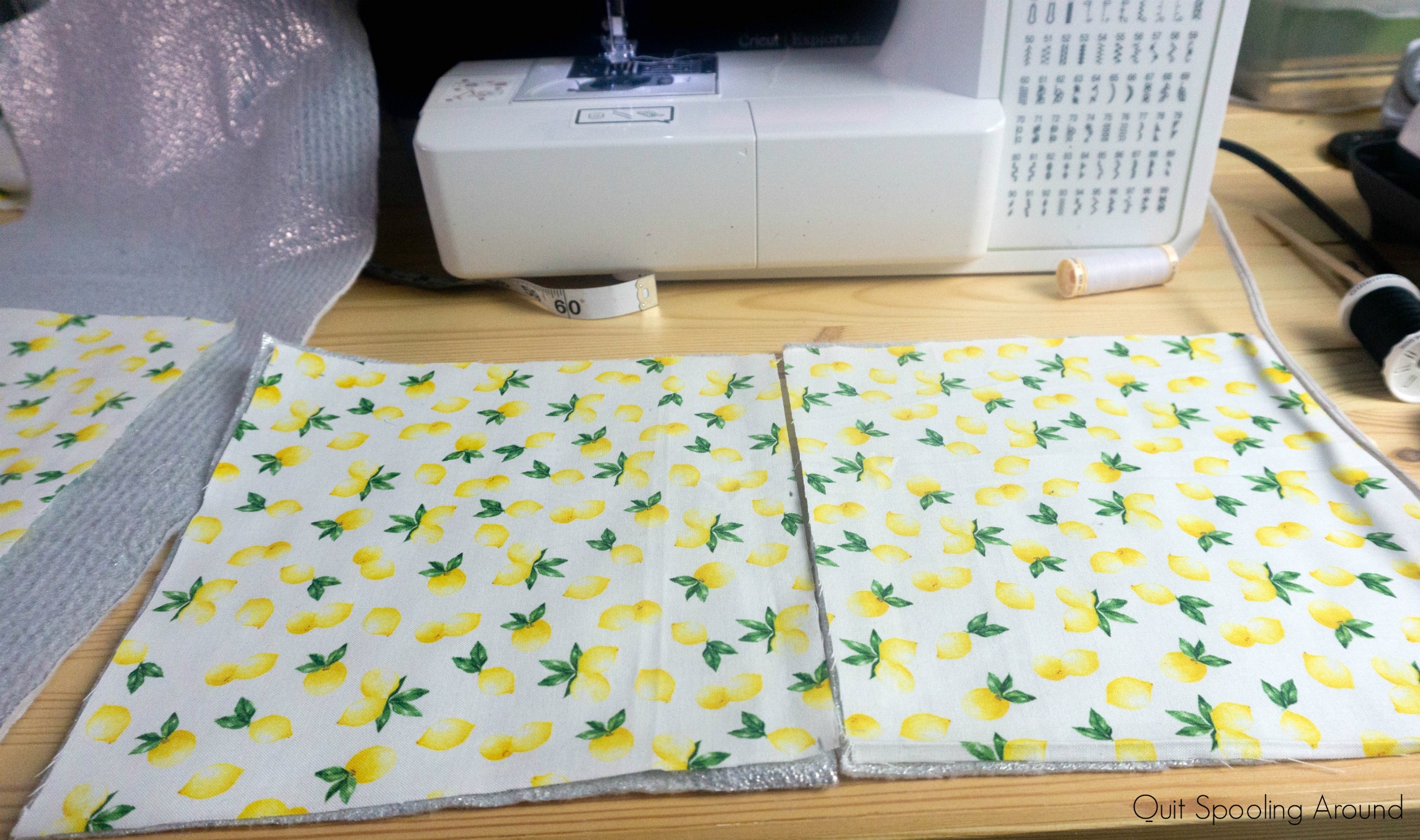 Fabric squares to make a kitchen pot holder