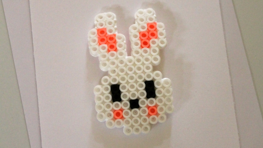 Bunny Perler Bead Pun Card