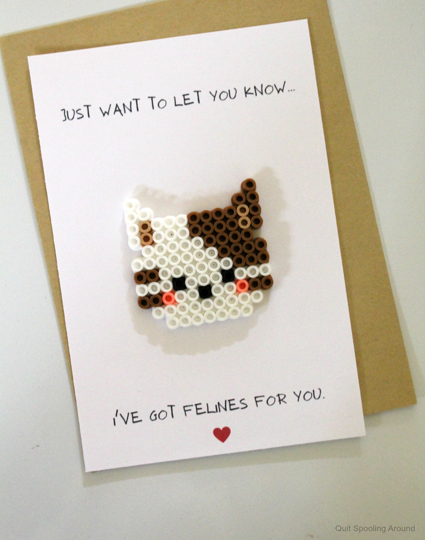 Cat Perler Bead Project + Card - Quit Spooling Around