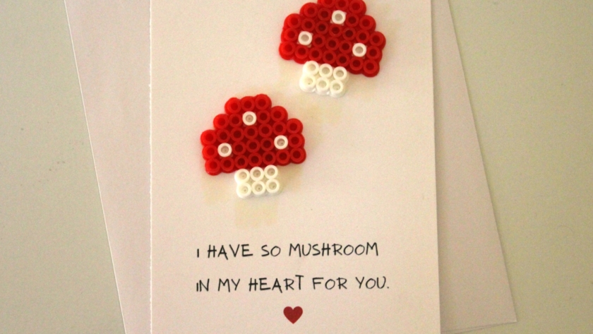 Mushroom Perler Bead Pun Card