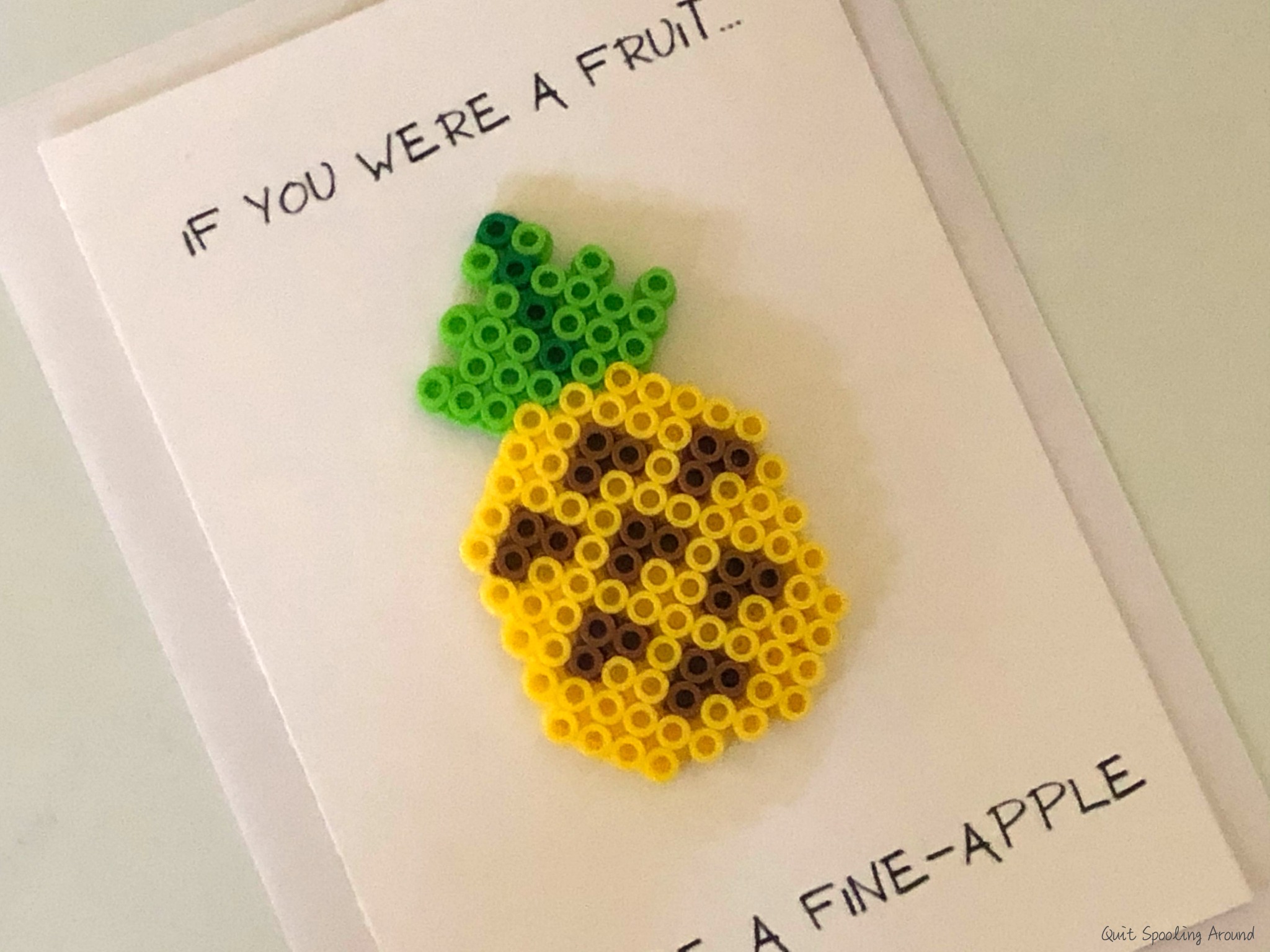 Pineapple Perler Bead Card