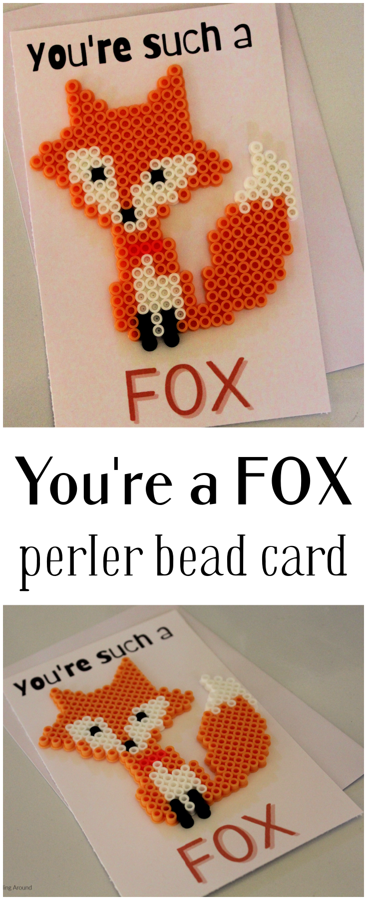 Such a Fox Perler Bead Card