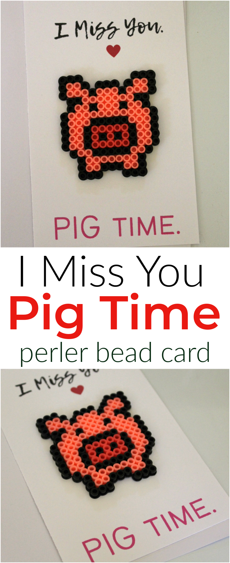 Pig Perler Bead Card