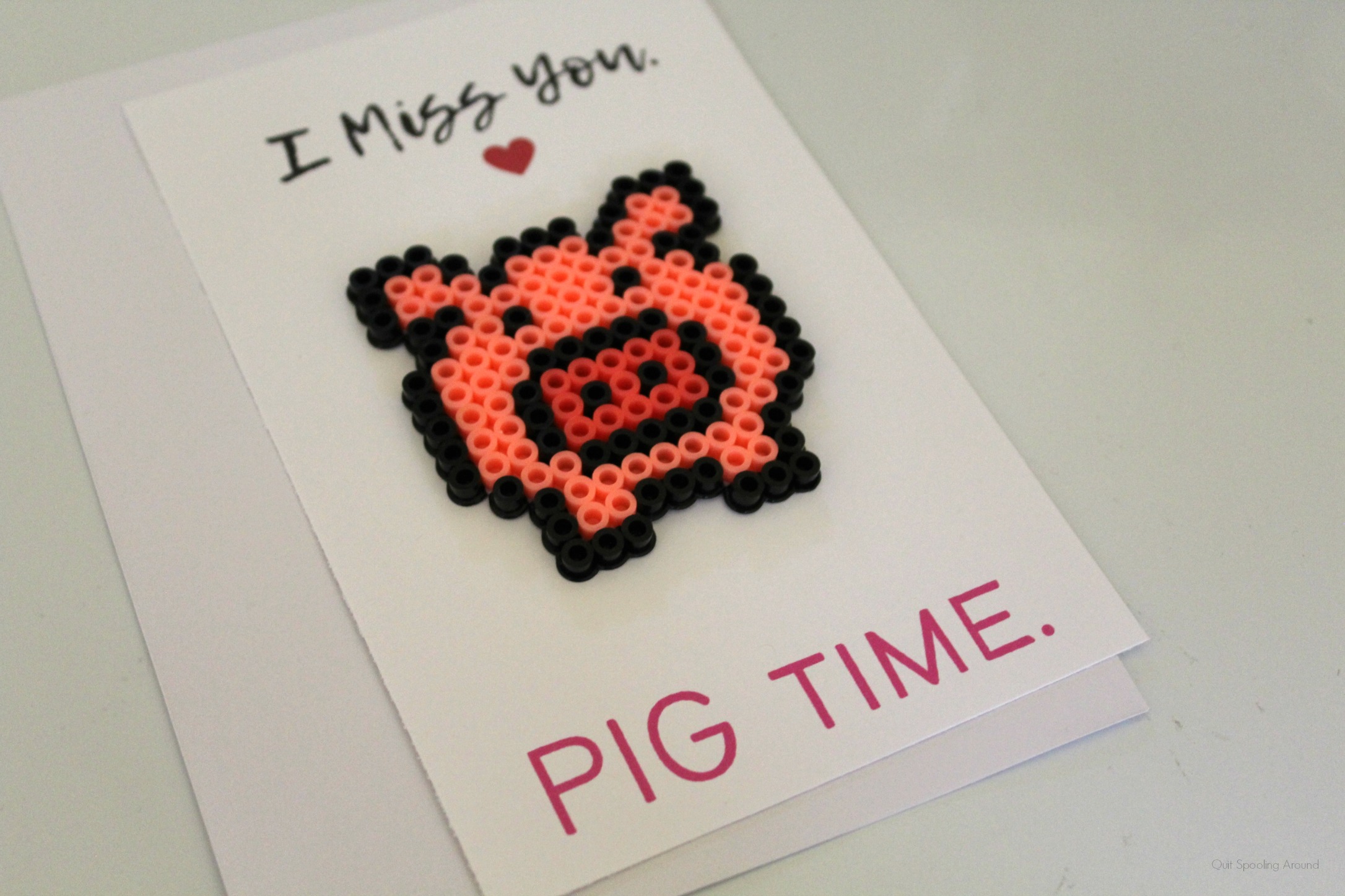 Pig Perler Bead Pun Card