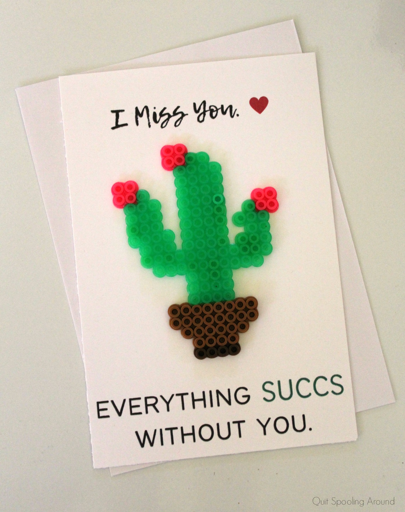 Succulent Perler Bead Pun Card