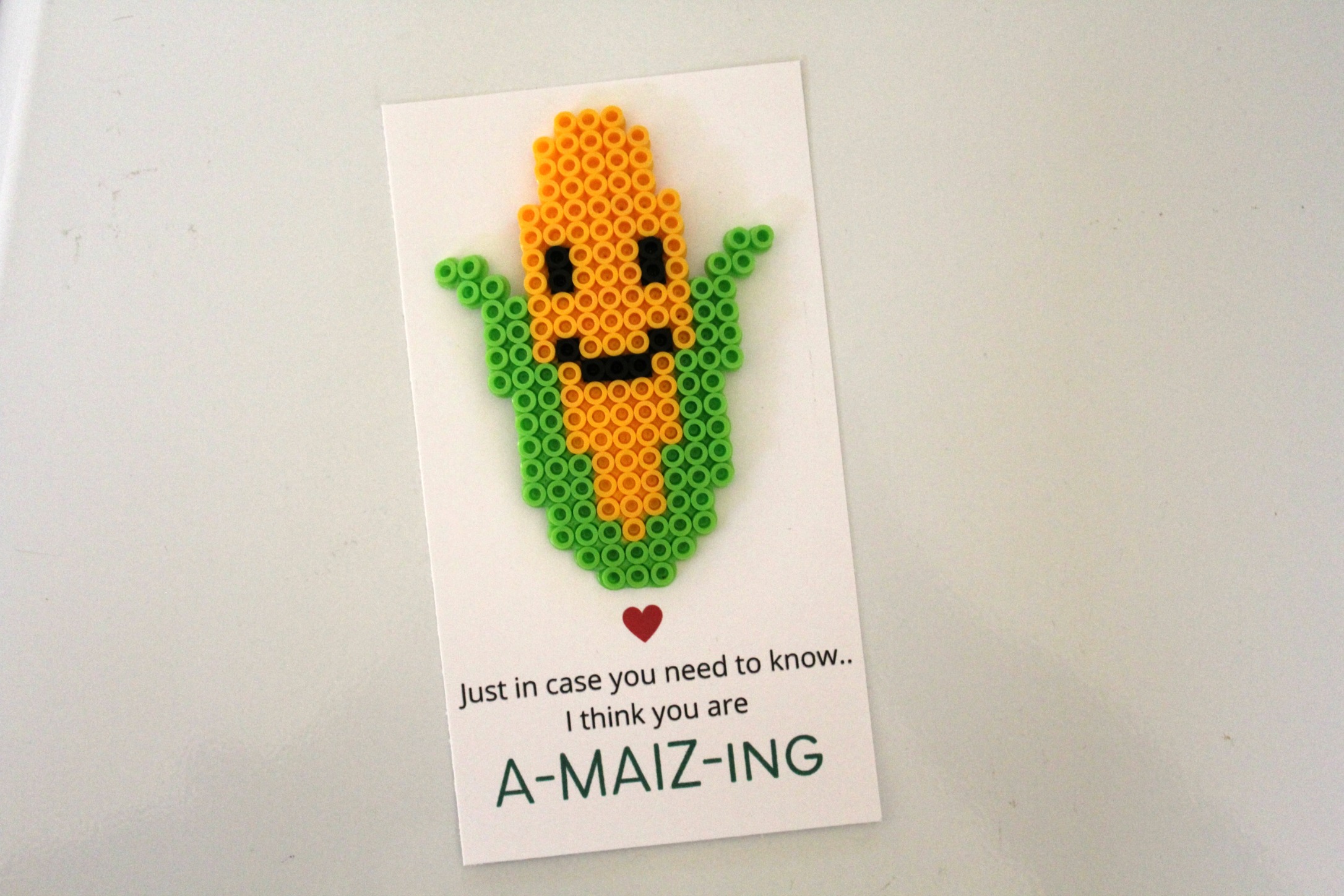 Sweet Corn Perler Bead Card