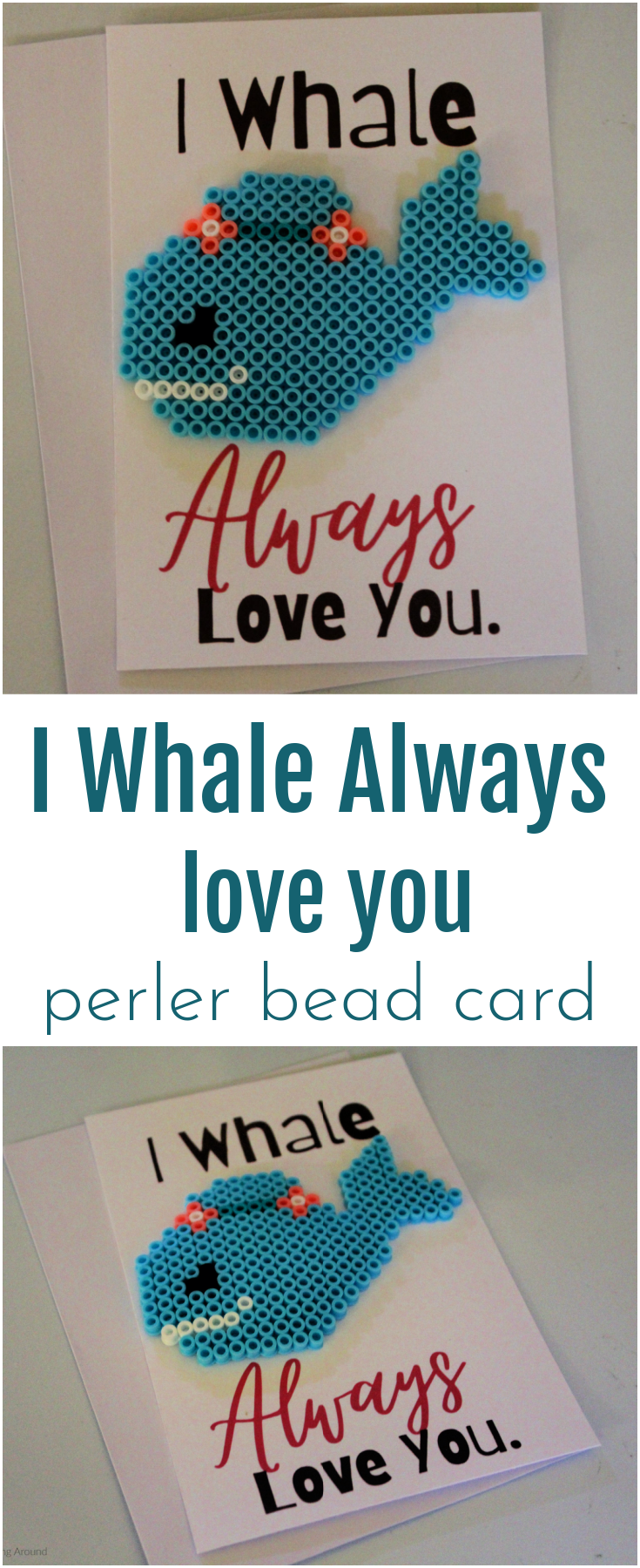 Whale Perler Bead Card