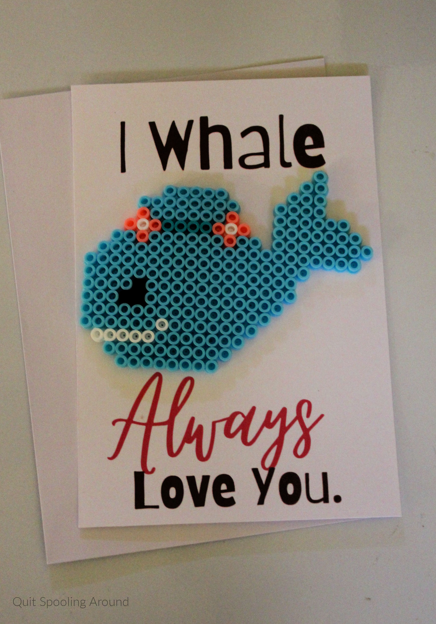 Whale Perler Bead Card