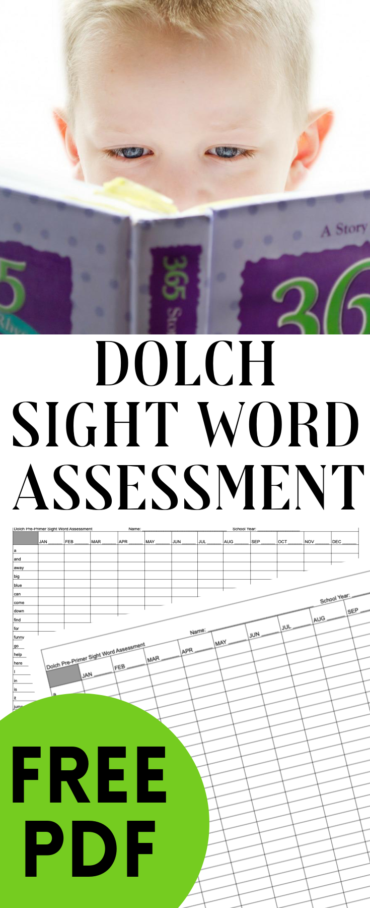 Dolch Sight Words Assessment PDF printable