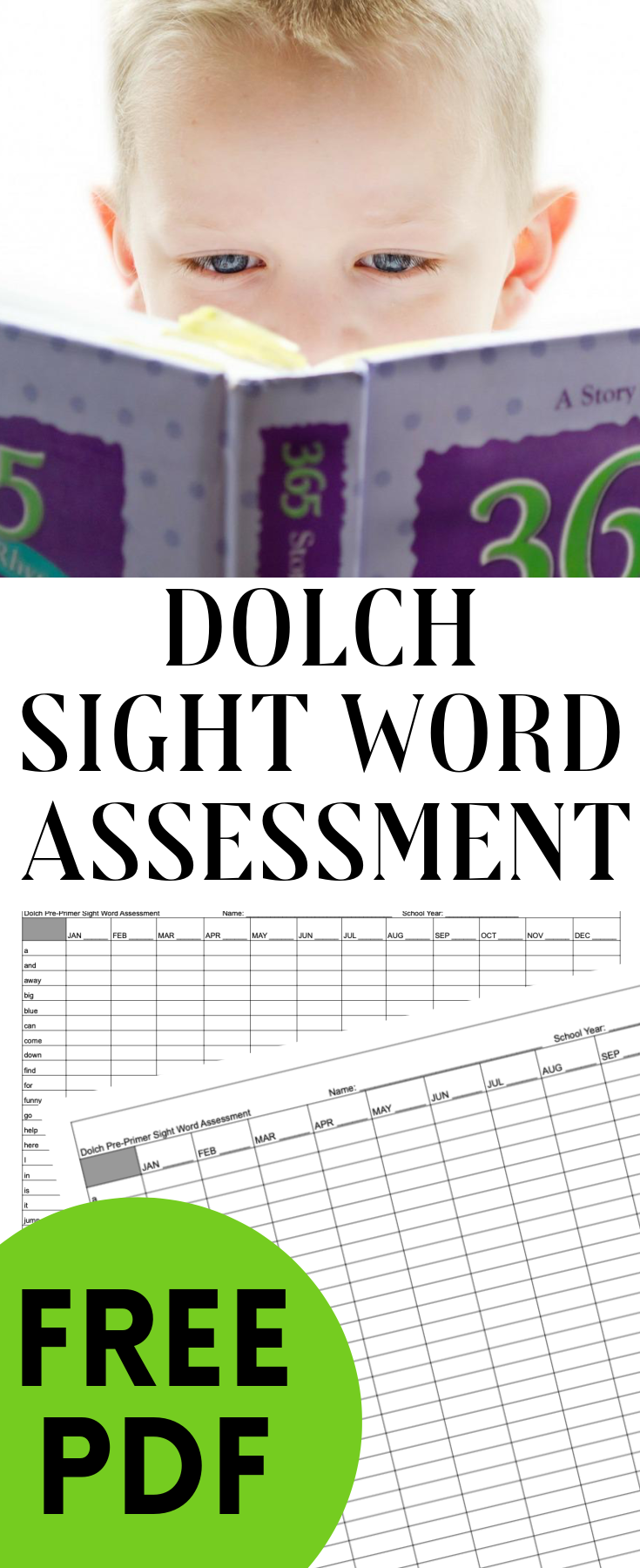 dolch sight word assessment chart