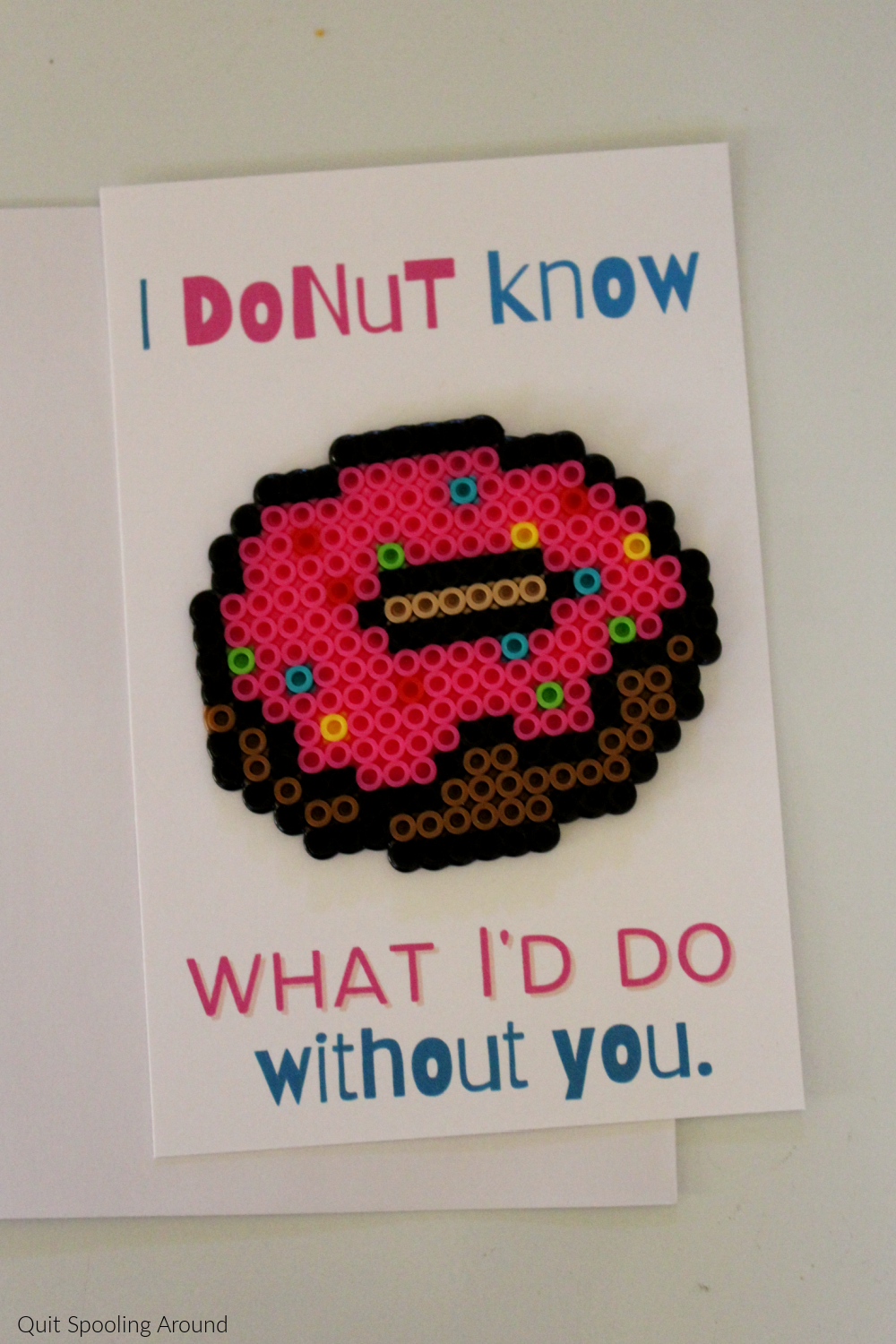 Donut Perler Bead Love Pun Card