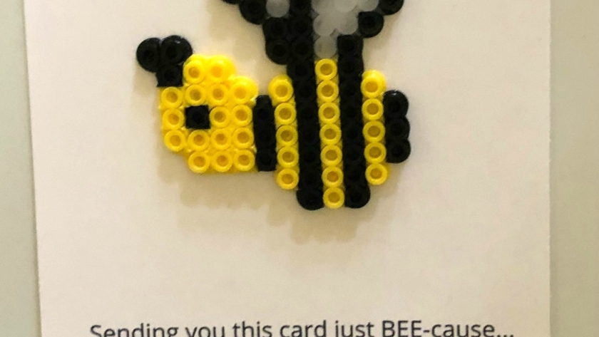 Bumble Bee Perler Bead Card