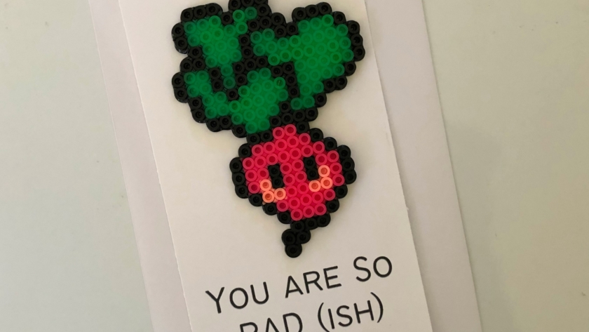 Radish Perler Bead Pun Card
