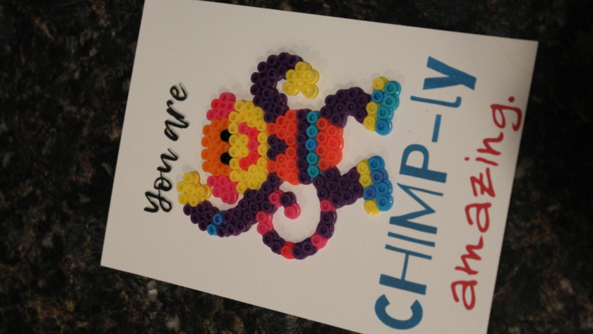 You’re CHIMP-ly Amazing! Perler Pun Card