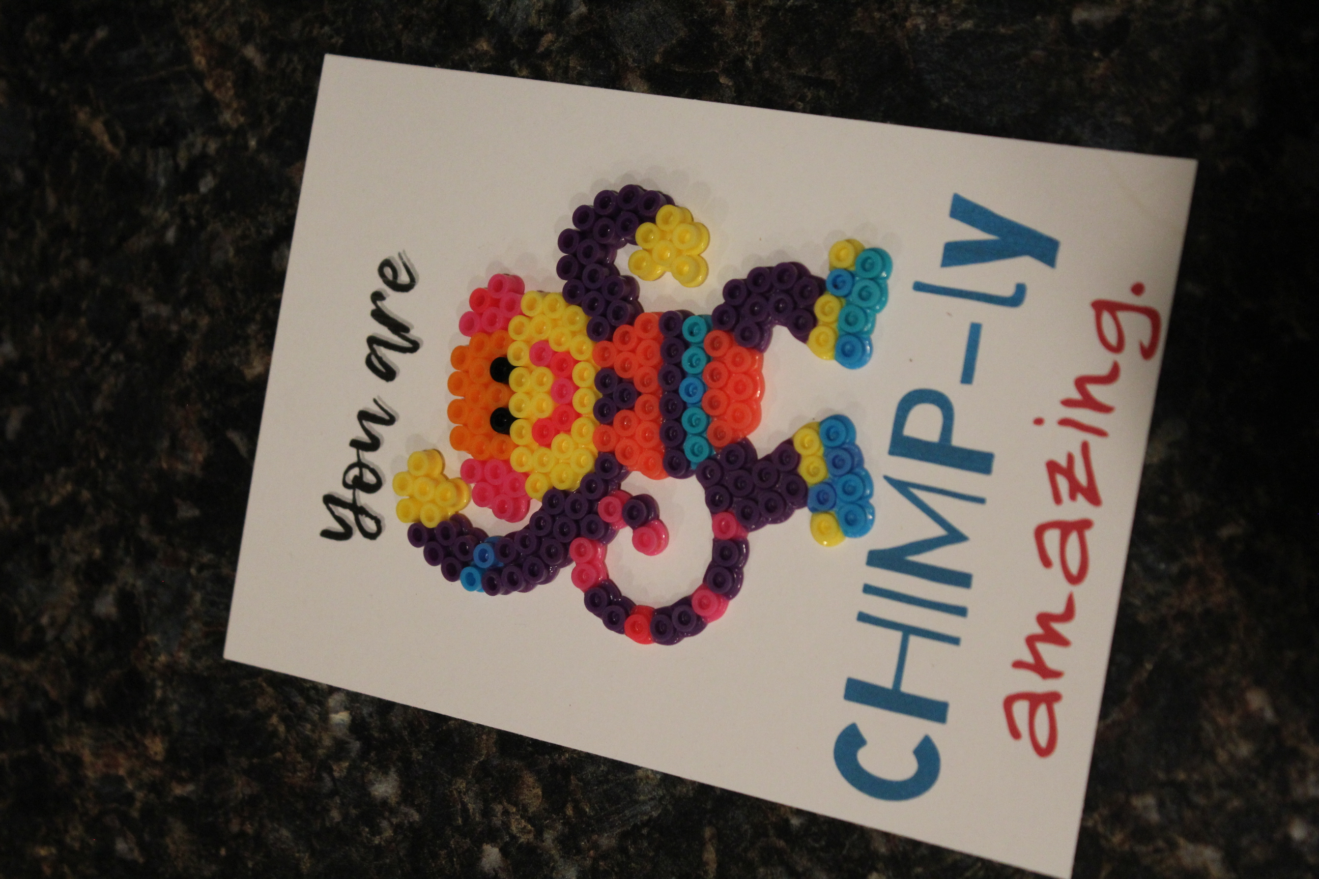 <span itemprop="name">You’re CHIMP-ly Amazing! Perler Pun Card</span>